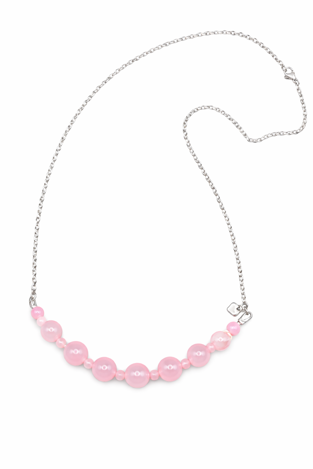 Pink Quartz Beaded Elegance Necklace