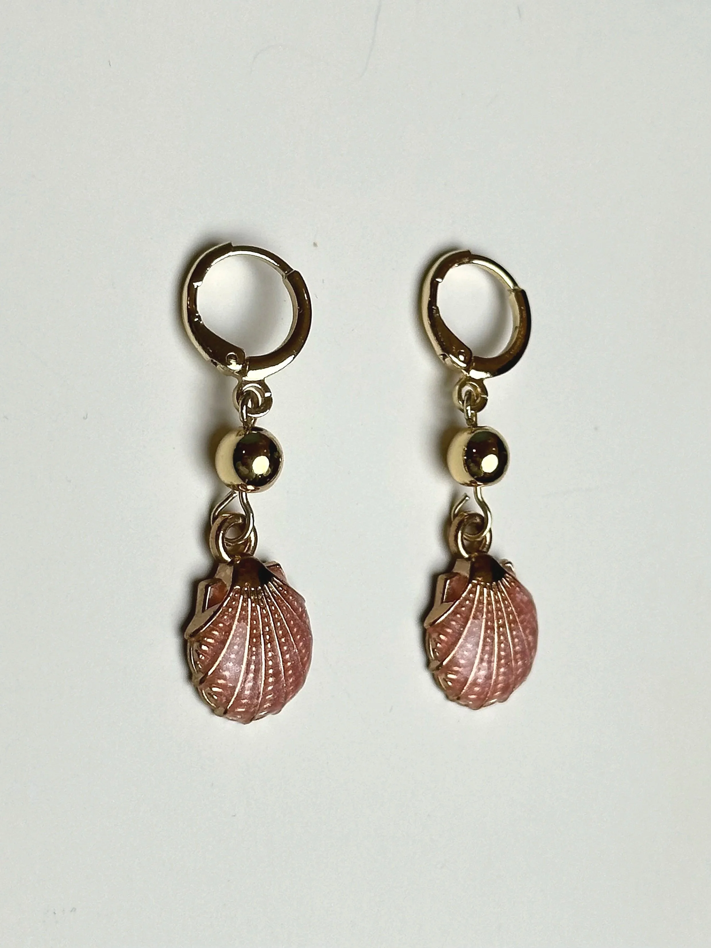 Gold-Plated Shell Charm Earrings