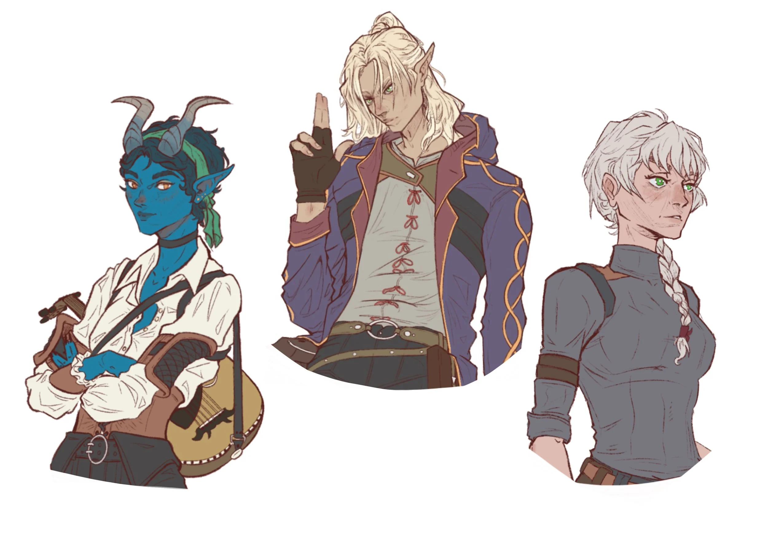 A selection of character designs for the Project “The Anarchist”