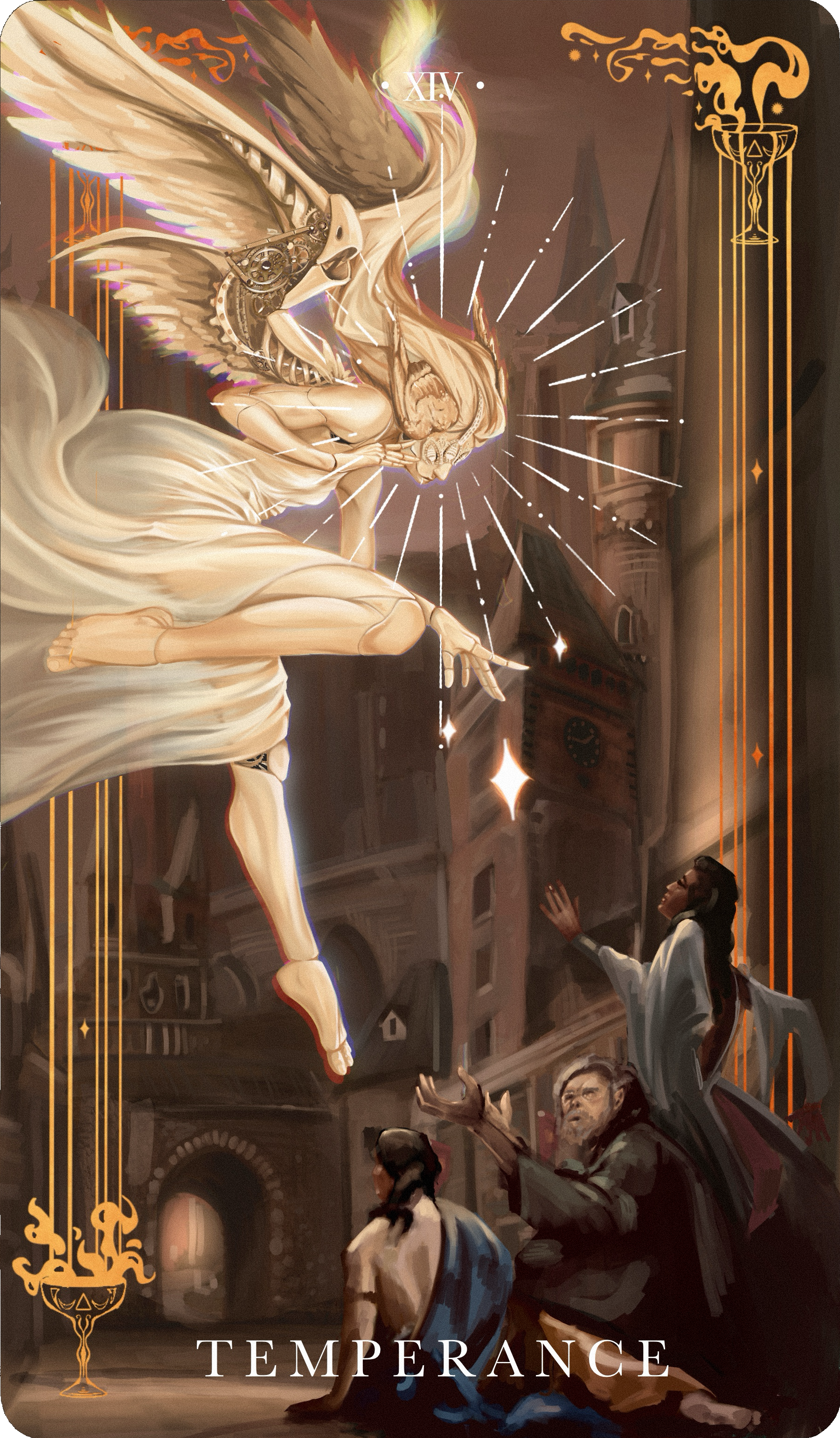 A Tarot card from my Tarot Deck Project “The Adventure’s Oracle. The illustration was based on the lyrics and feels of the 2012 Rush sing “Clockwork Angels”.