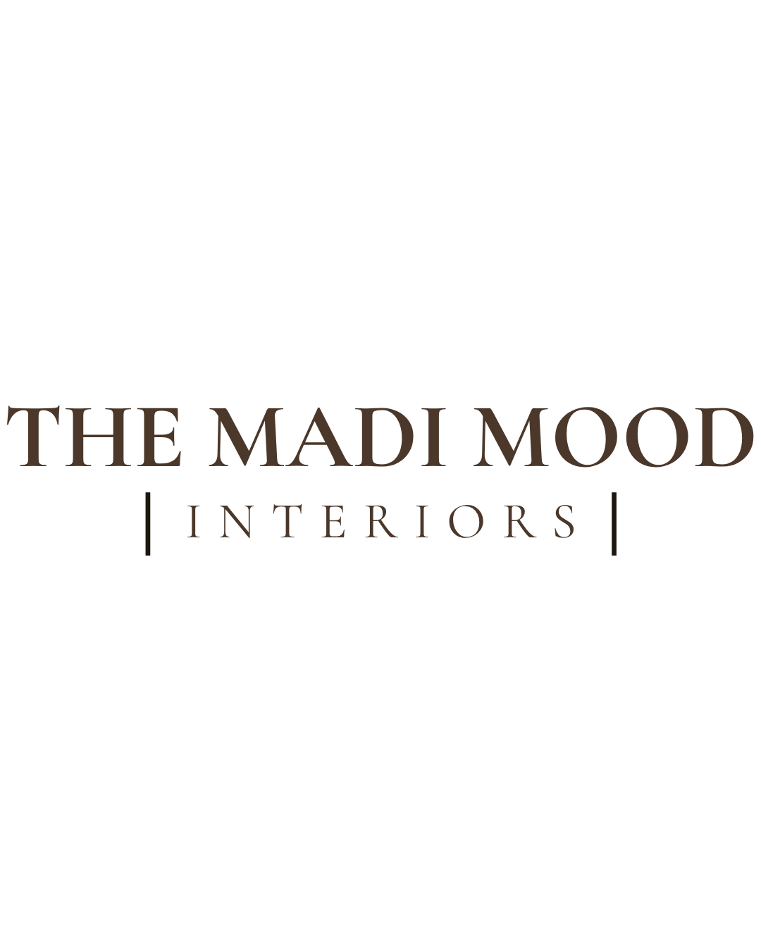 The logo of The Madi Mood Interiors, featuring a decorative design with the company name and tagline.
