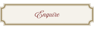 A beige and brown enamelled sign with the word 'Enquire' in cursive.