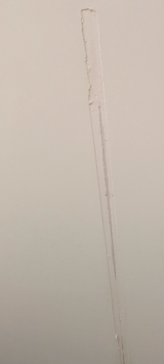 Ceiling drywall seam crack before professional repair in Durham, NC