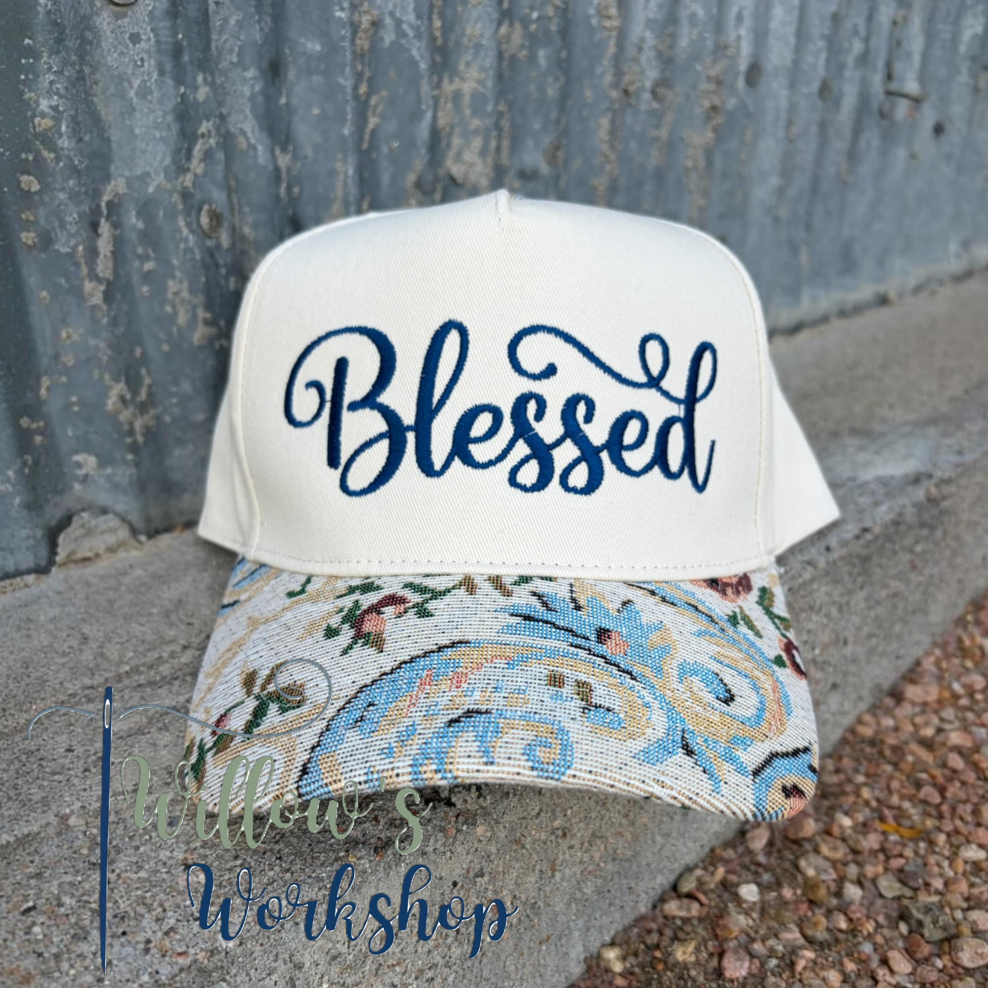 "Blessed" Floral Vintage Boho Cap