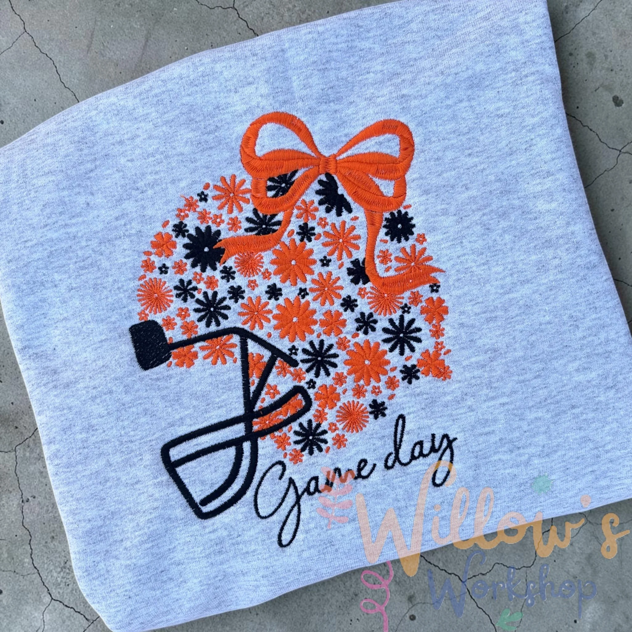Custom Floral Football Crewneck