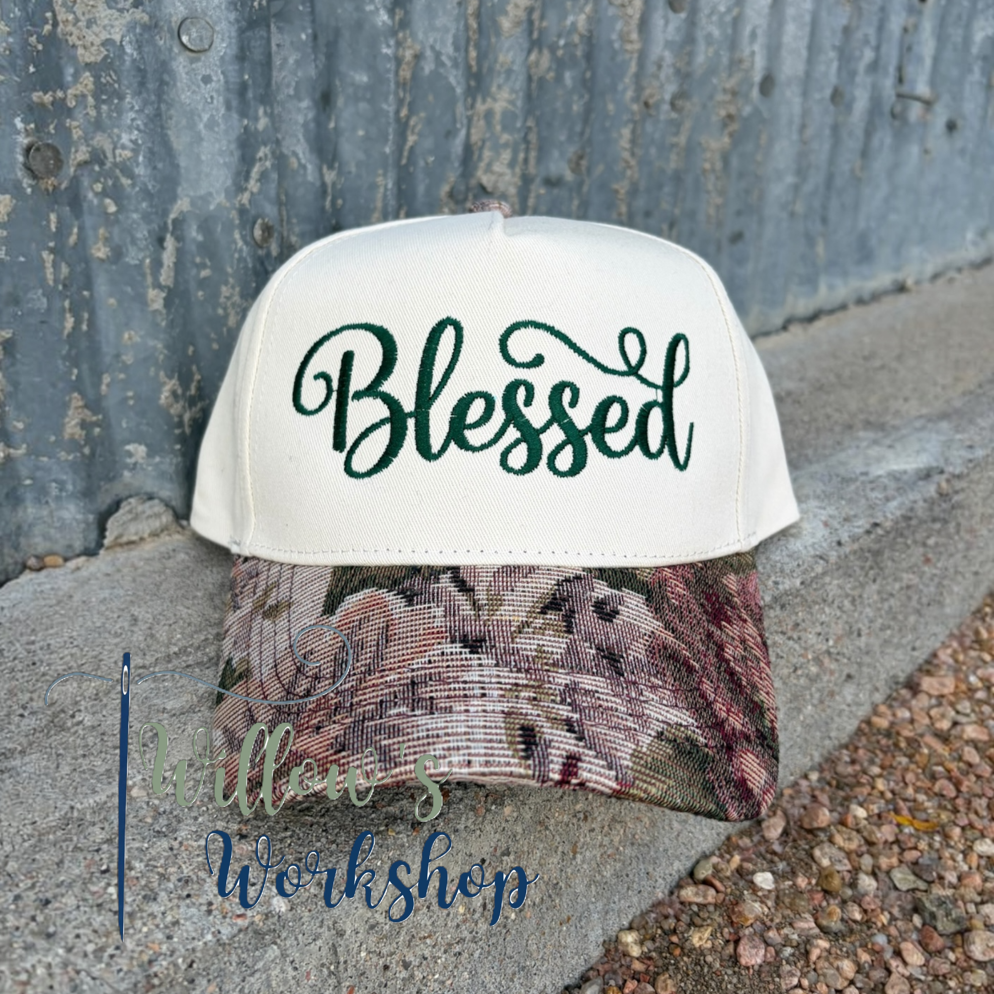 "Blessed" Floral Vintage Boho Cap
