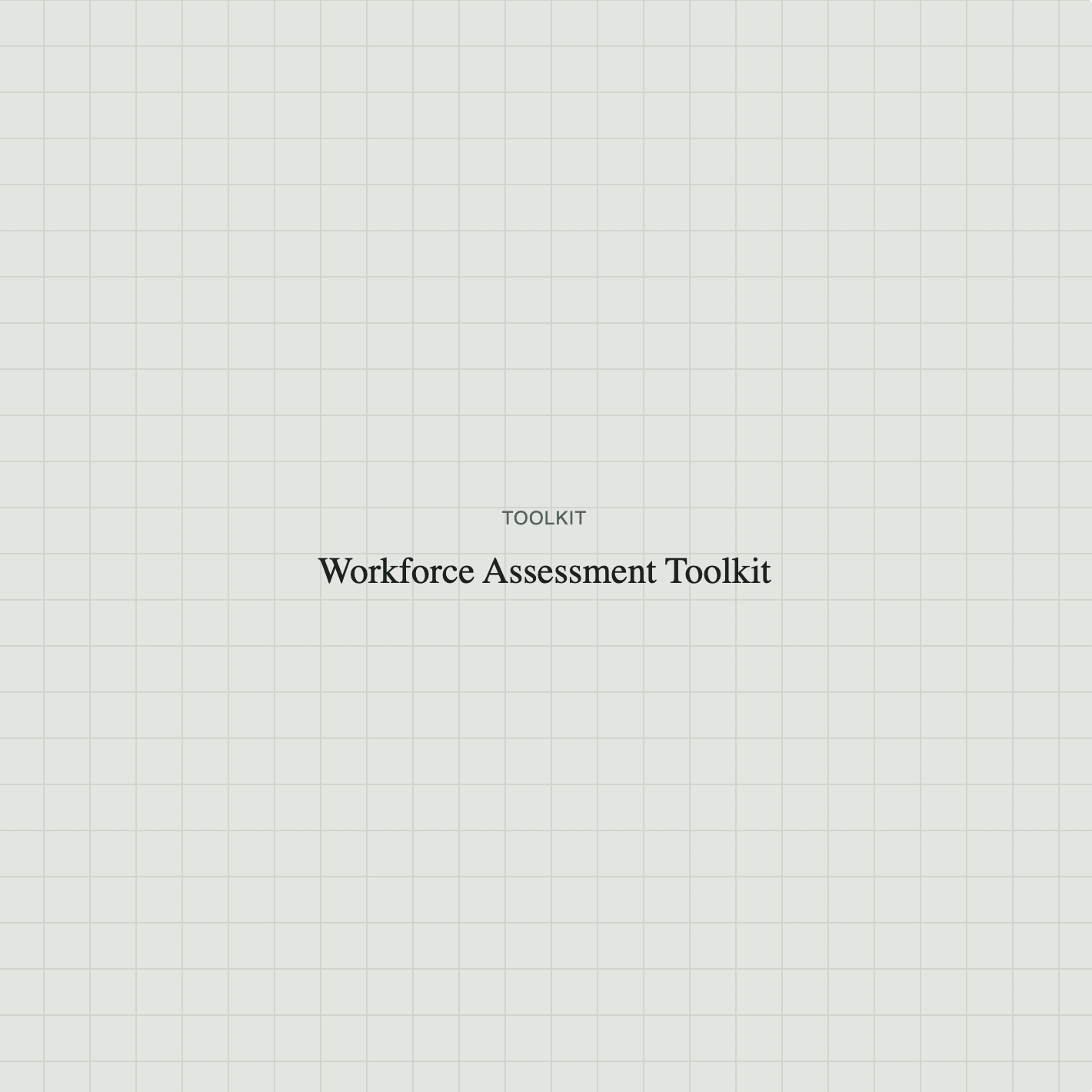 Workforce Assessment Toolkit