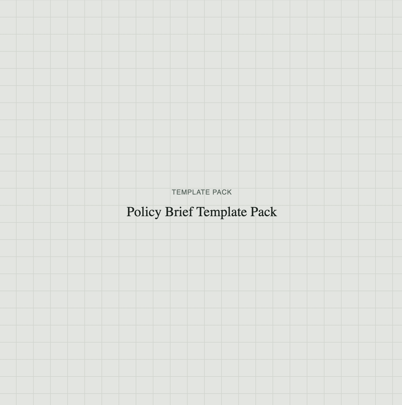 Policy Brief Template Pack