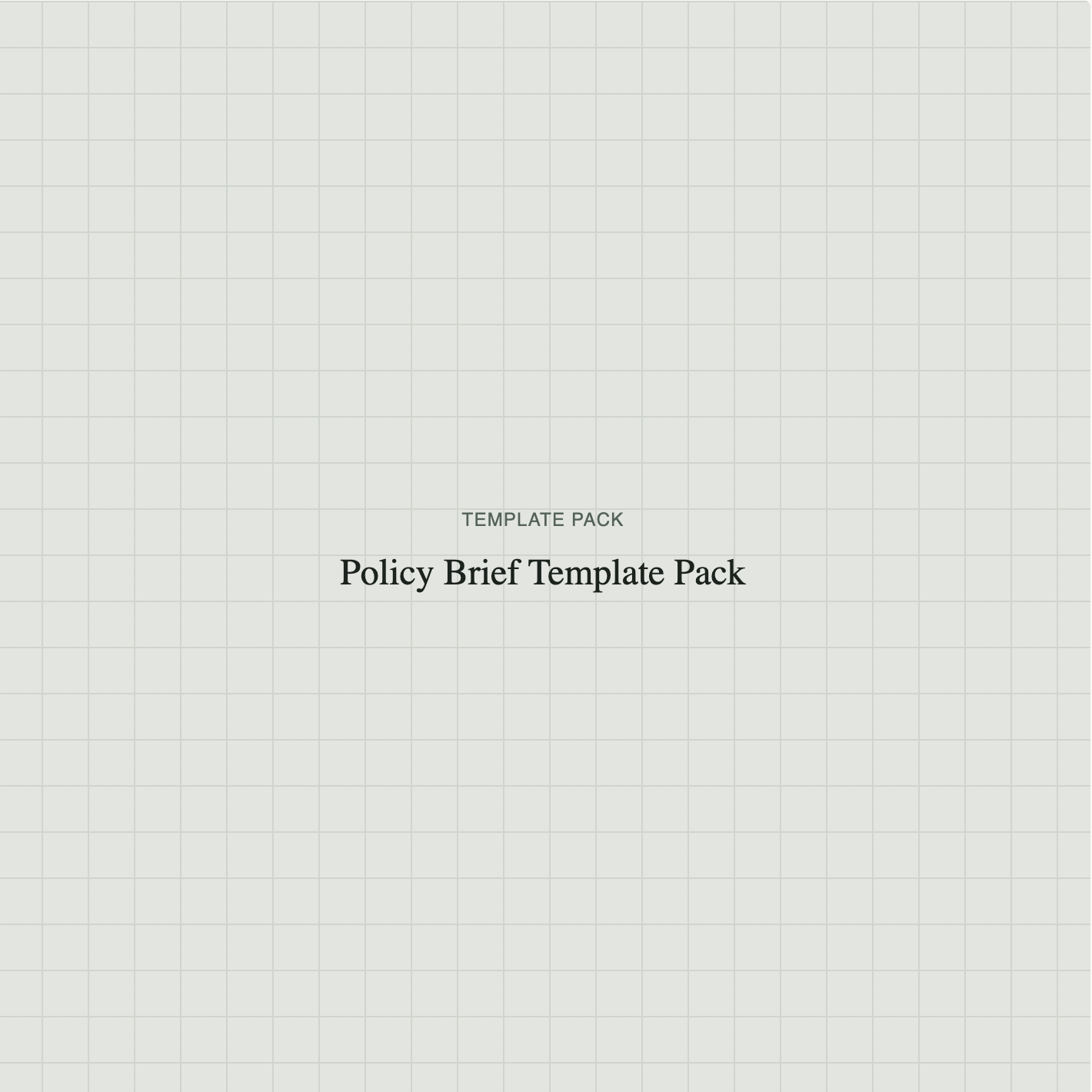 Policy Brief Template Pack
