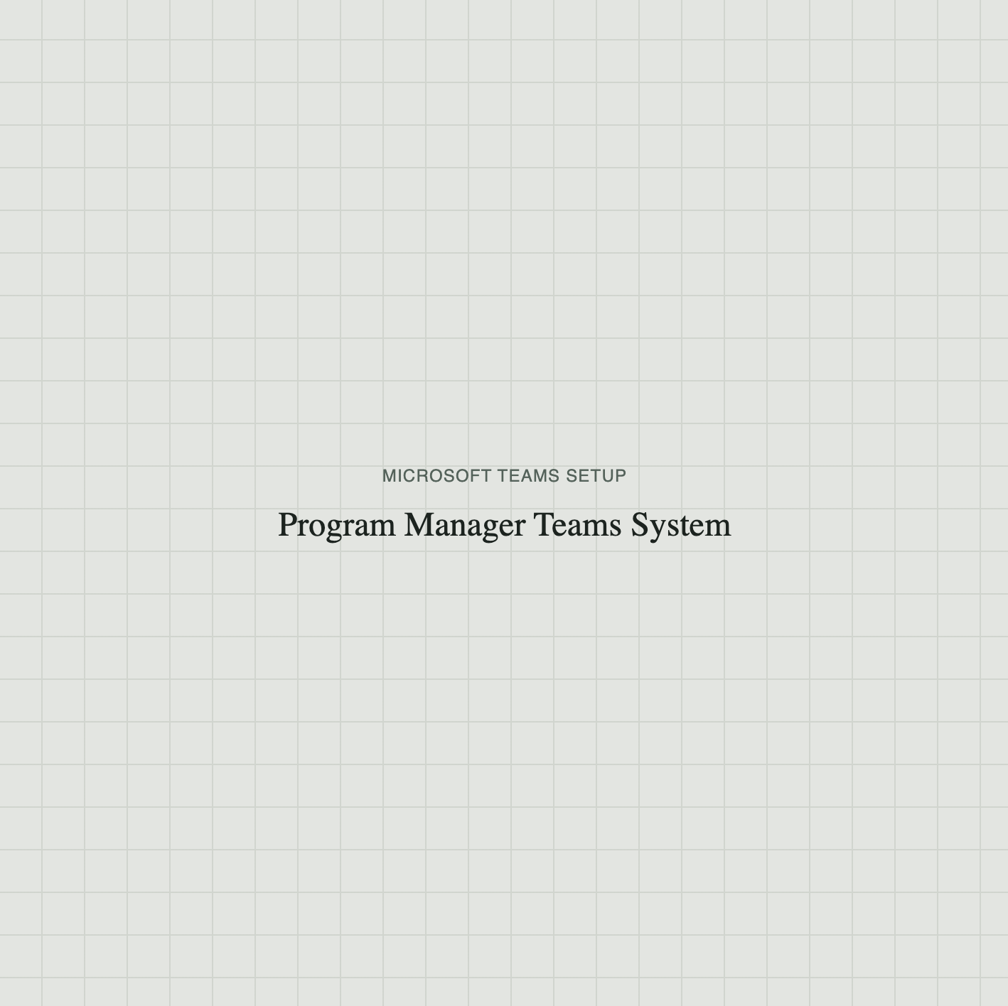 Program Manager Microsoft Teams System
