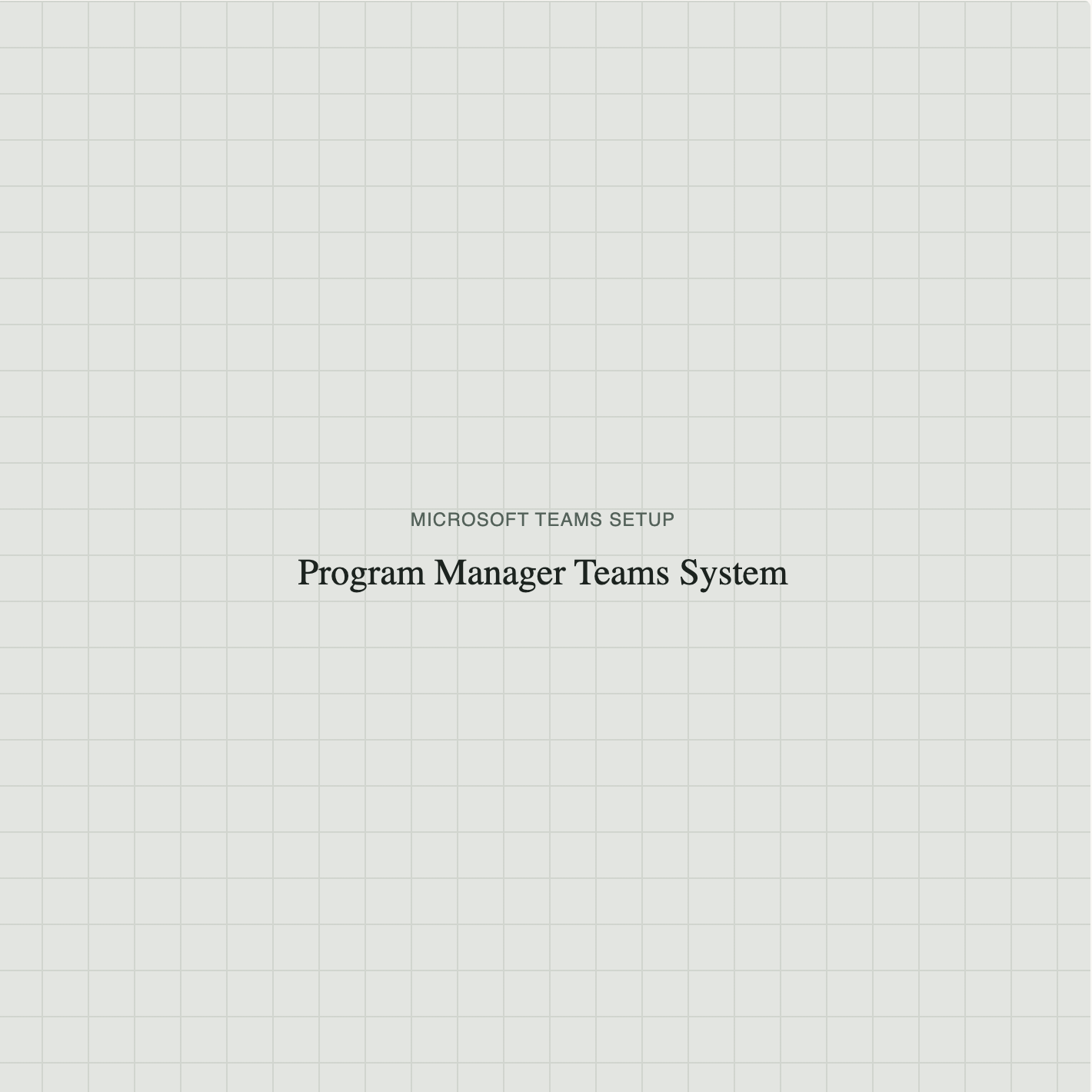 Program Manager Microsoft Teams System