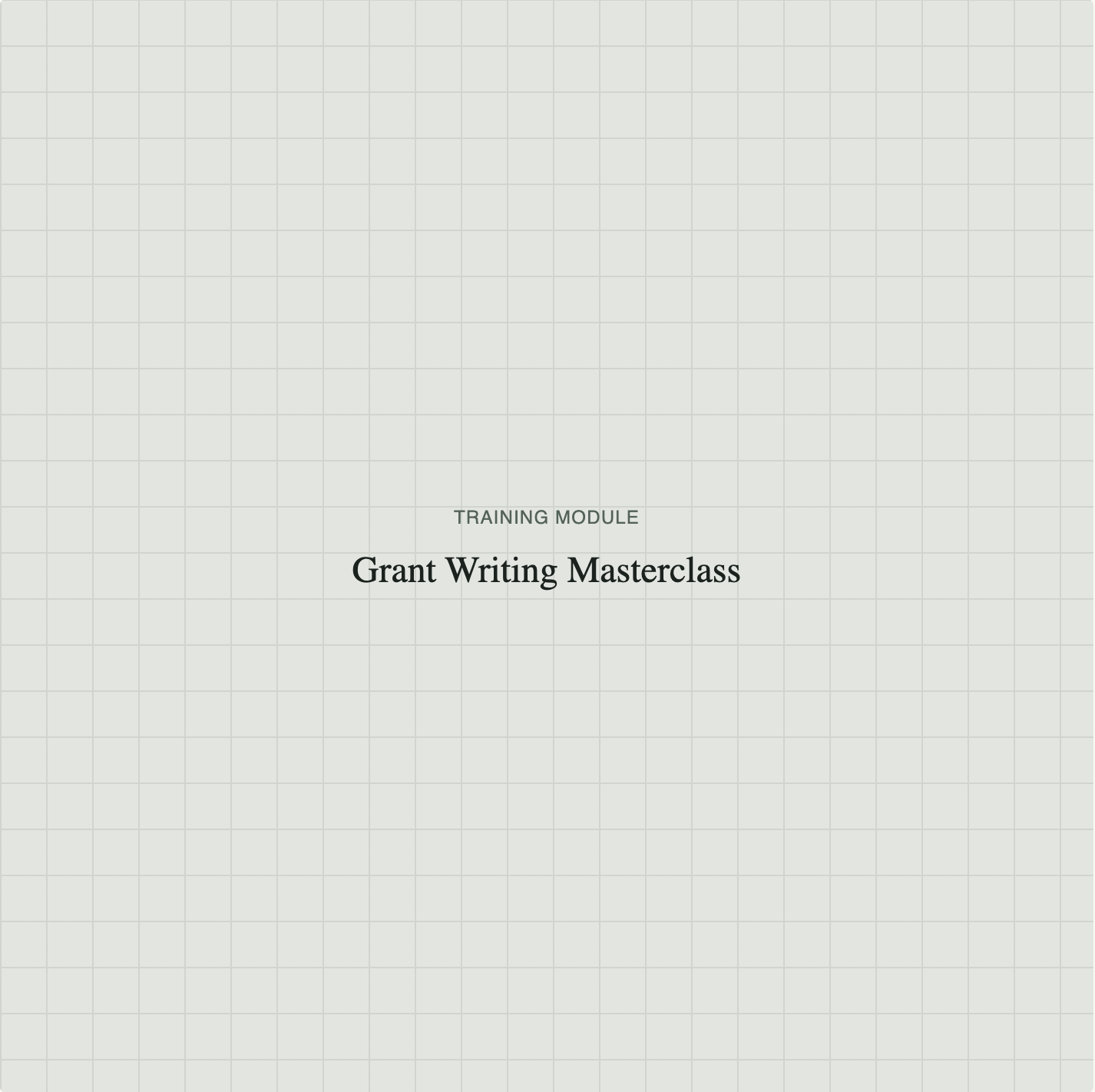 Grant Writing Masterclass