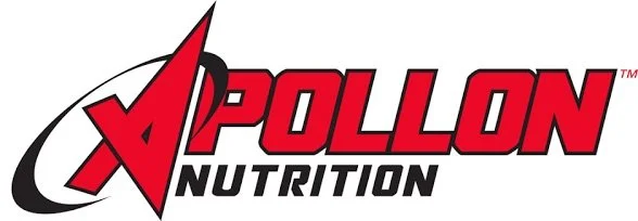 Logo of Apollon Nutrition with a stylized red and black checkmark and bold red and black text.