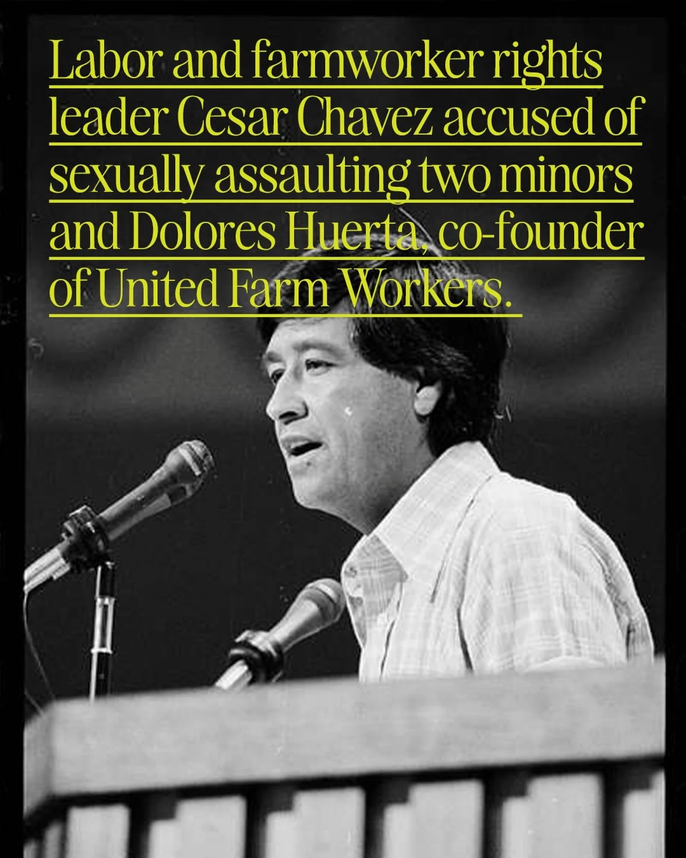 *Trigger Warning*
In a groundbreaking investigation, the New York Times (@nytimes ) reported that American labor leader Cesar Chavez has been accused of sexually assaulting and raping two girls under the age of 18, who were children of the UFW member
