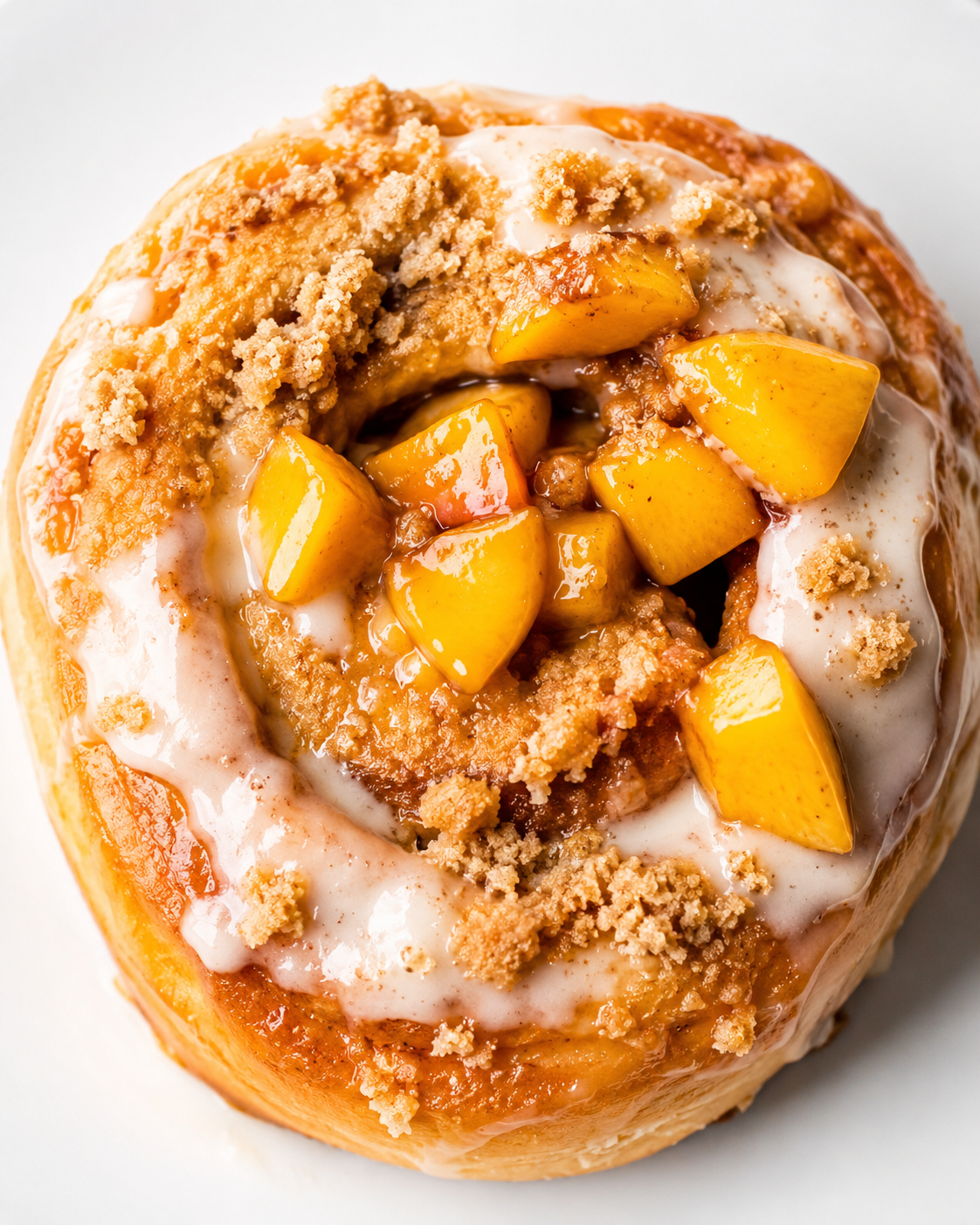 Peach Cobbler cinnamon roll