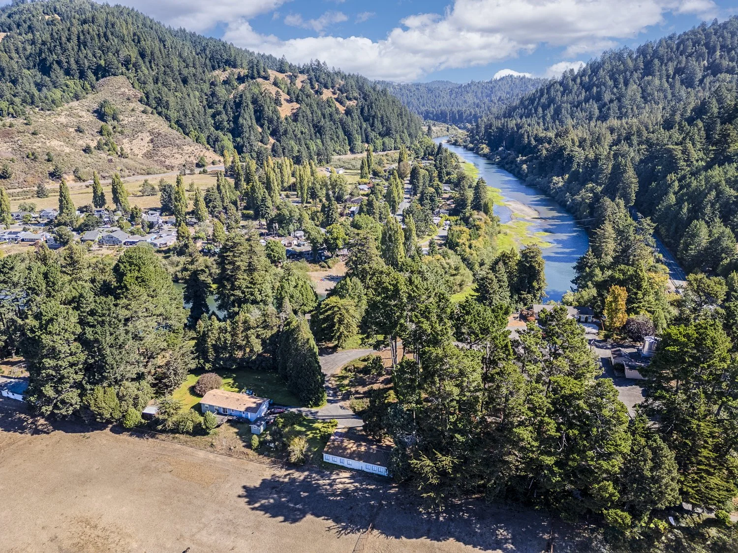 View from behind the camp toward the river.
