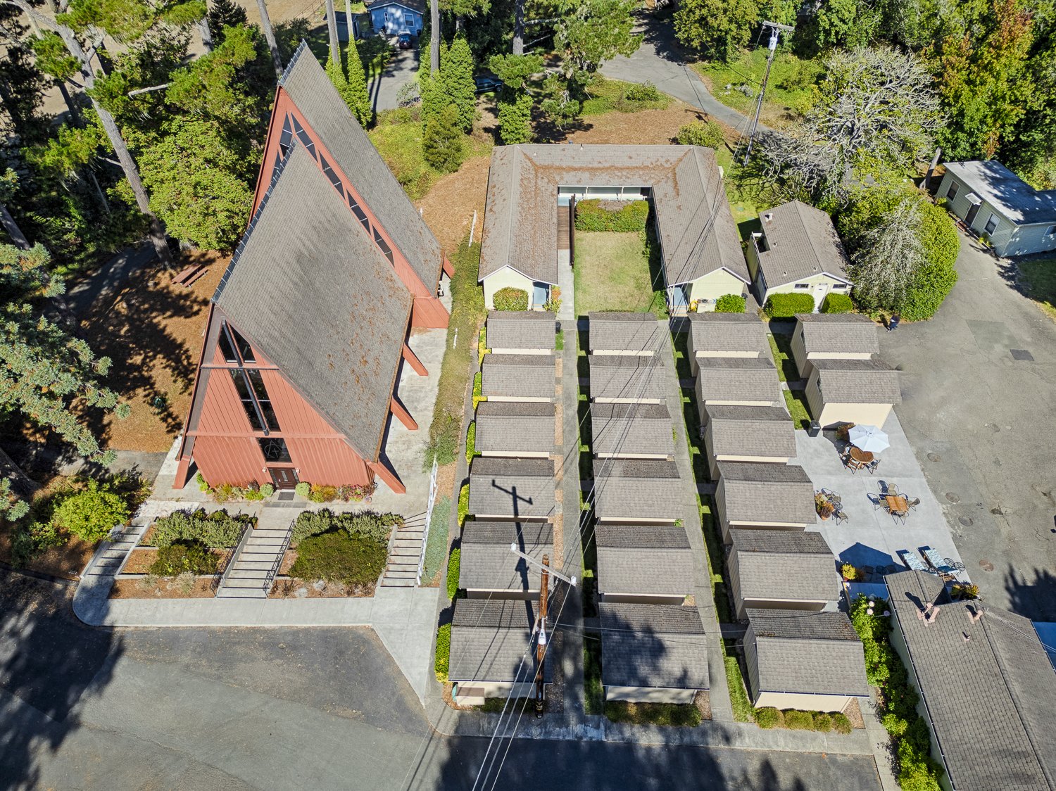 Chapel and cabins