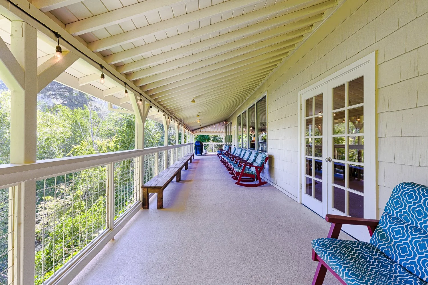 Lodge Deck overlooking the river.