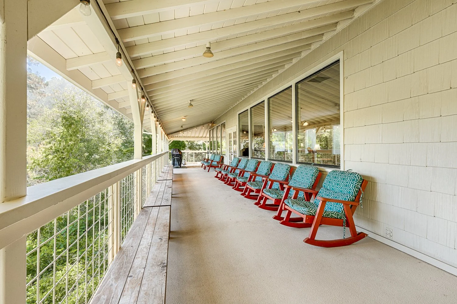Lodge Deck overlooking the river.