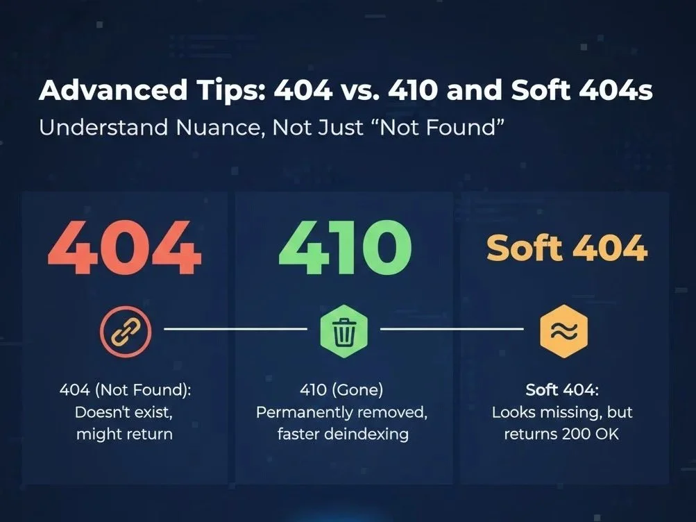 Advanced Tips: 404 vs. 410 and Soft 404s