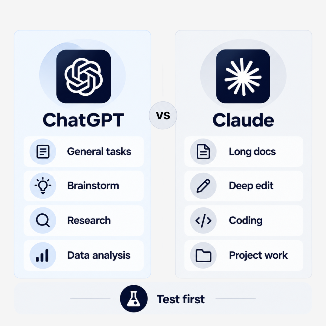ChatGPT or Claude: Which General-Purpose AI Assistant Fits Better?