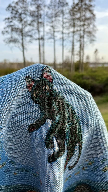 close-up details of a blanket