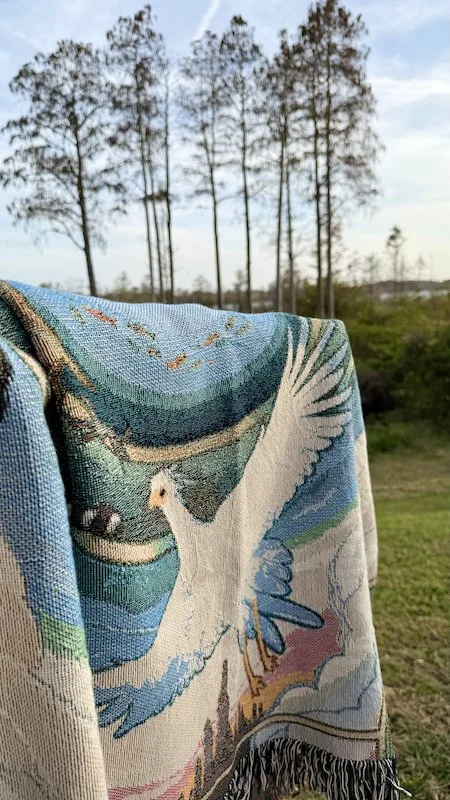 close-up details of a blanket