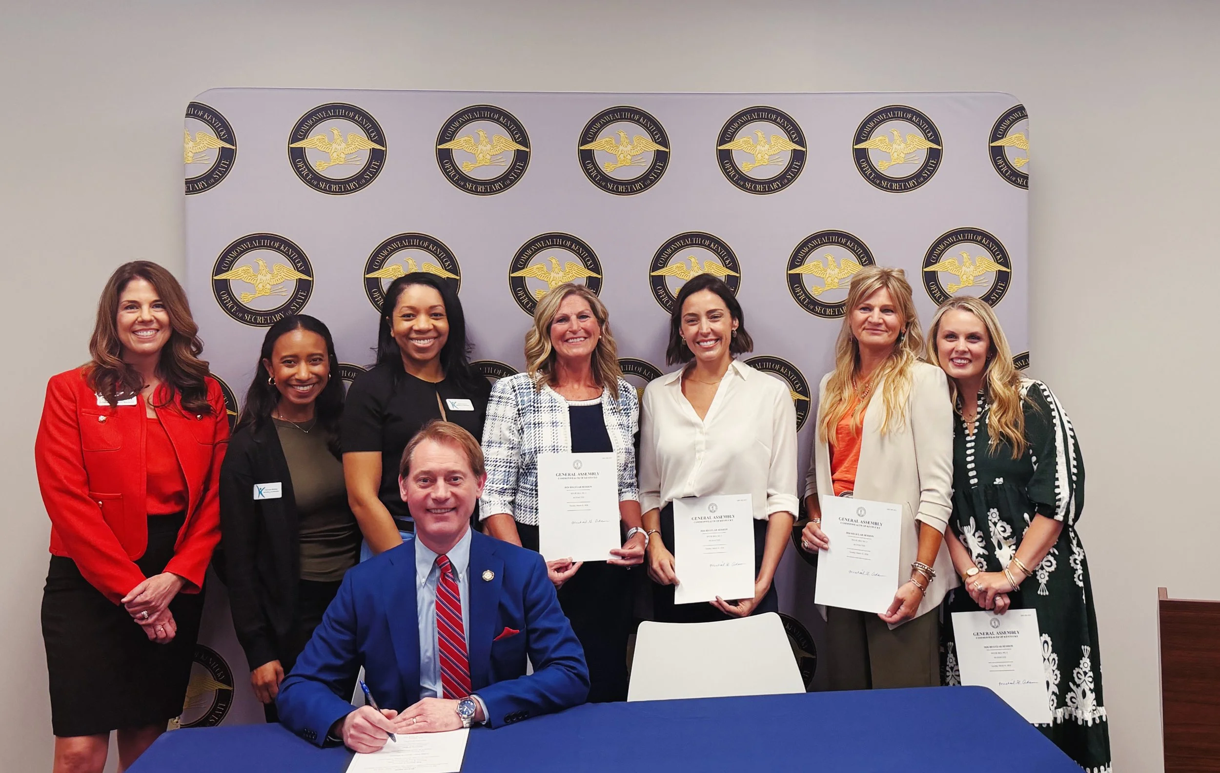 Following the signing of House Bill 4 alongside partners and advocates from Kentucky Youth Advocates.

Representative Marianne Proctor with advocates following the signing of House Bill 4, legislation focused on early intervention and accountability 