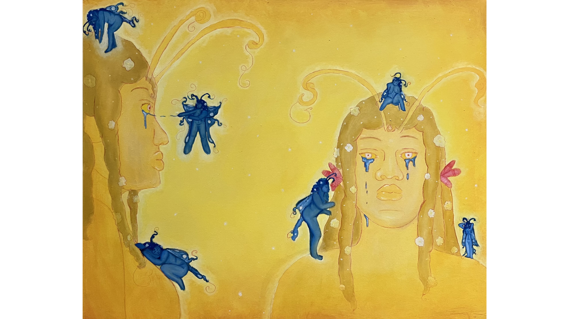 Anxiety: The Nervous Moss-Maiden
24 X 30 oil on Canvas

A hidden place between knowing and uncertainty. A state in which my mind becomes a prison.