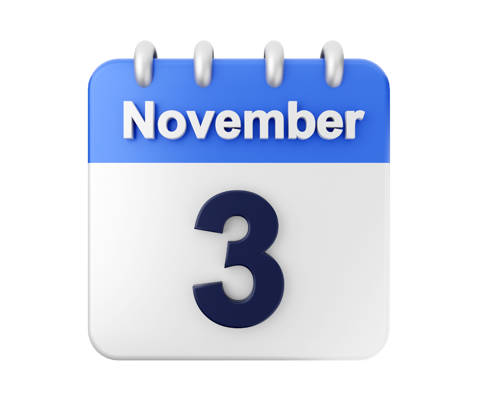 A digital calendar displaying November 3.