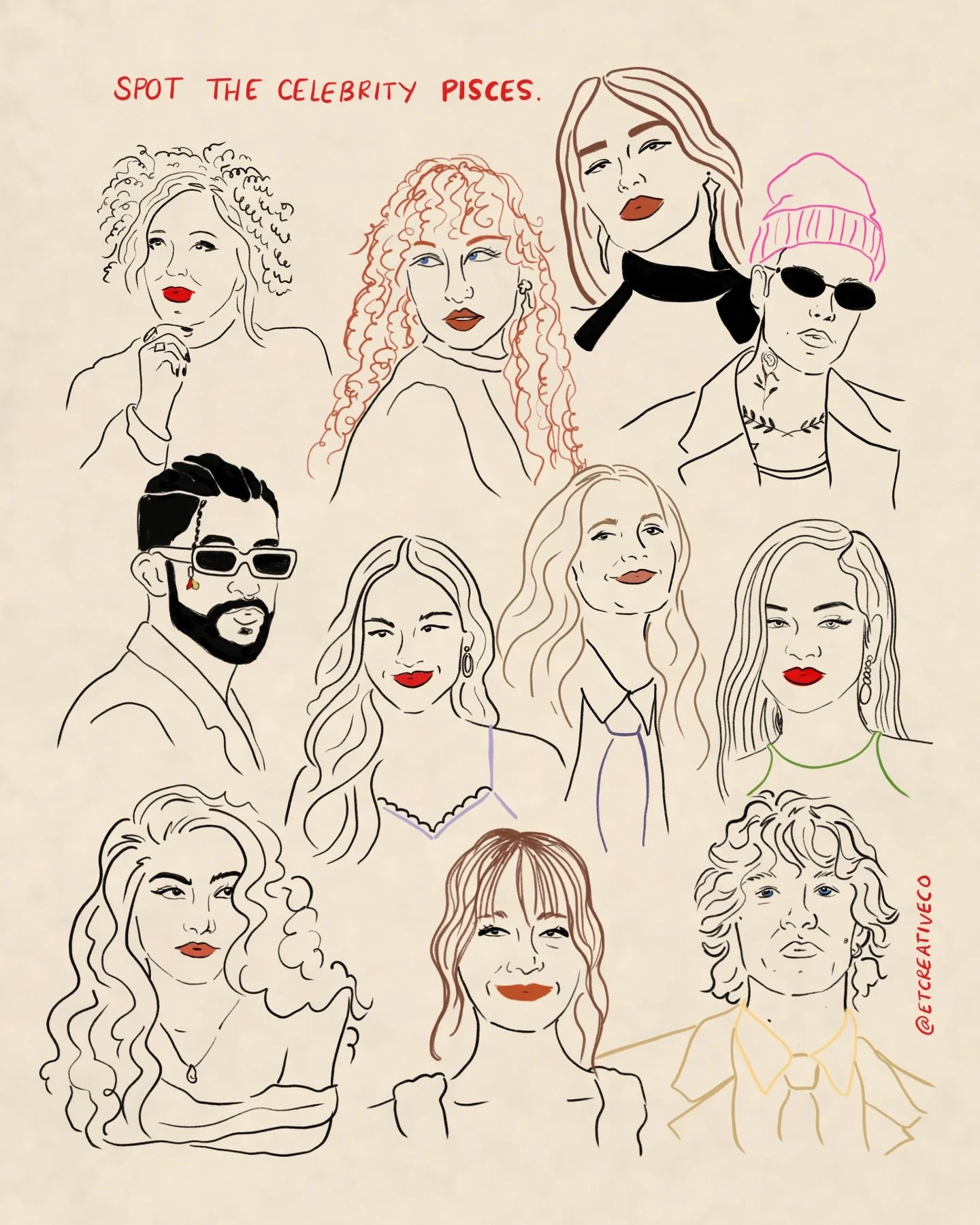 from one artistic Pisces to the rest, happy birthday. 

offline until Monday, your girl turns 30 tomorrow ;)

in order from top to bottom: 

1. Catherine O&rsquo;Hara &hearts;️
2. Chappell Roan
3. Madison Beer
4. Justin Bieber
5. Bad Bunny
6. Olivia 