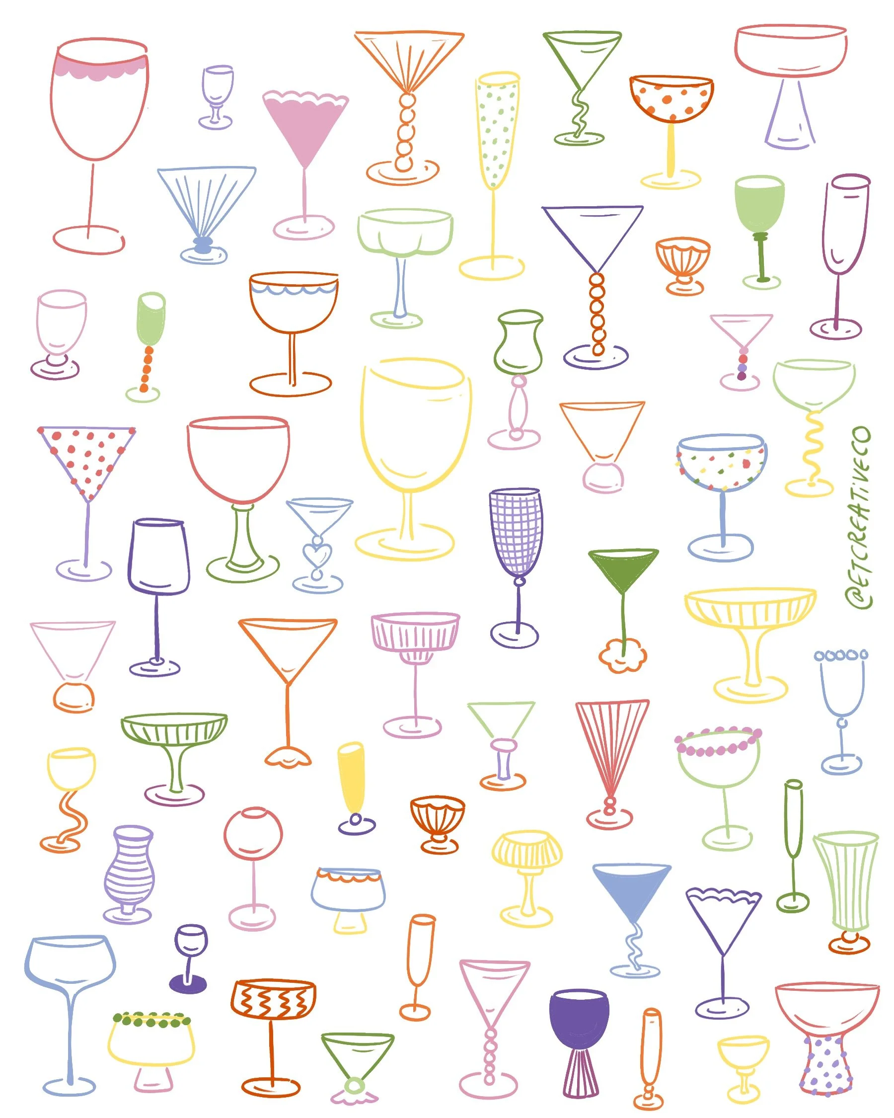playing with color arrangement &amp; manifesting my glassware collection to look something like this 🍸