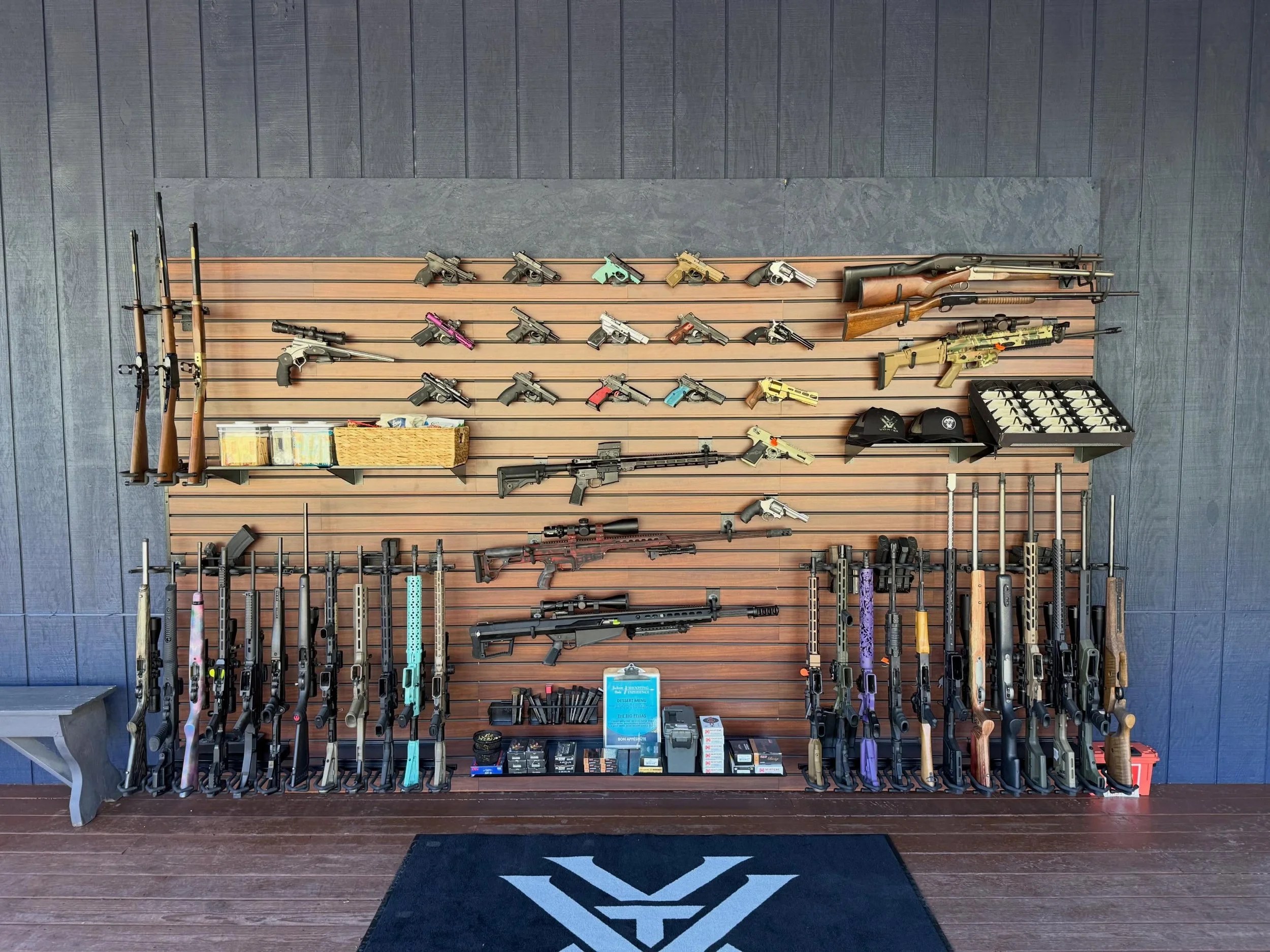 Exciting news!! We have been working hard this spring on some huge updates to the facility!

We are excited to show you our new paint job and gun wall display! 

We have even more exciting things coming for the range so stay tuned! Or book today and 