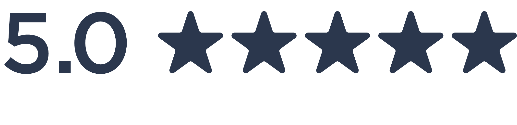 A five-star rating graphic with a score of 5 stars.