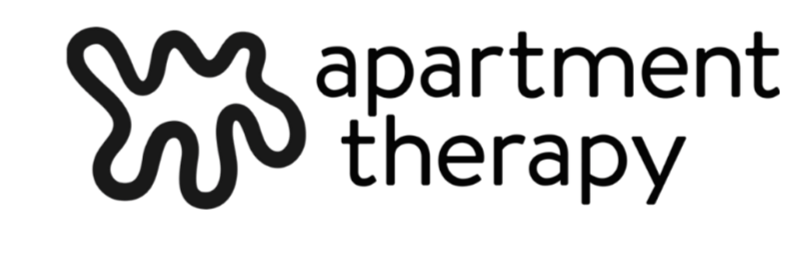 Logo with a butterfly outline and the text 'apartment therapy'