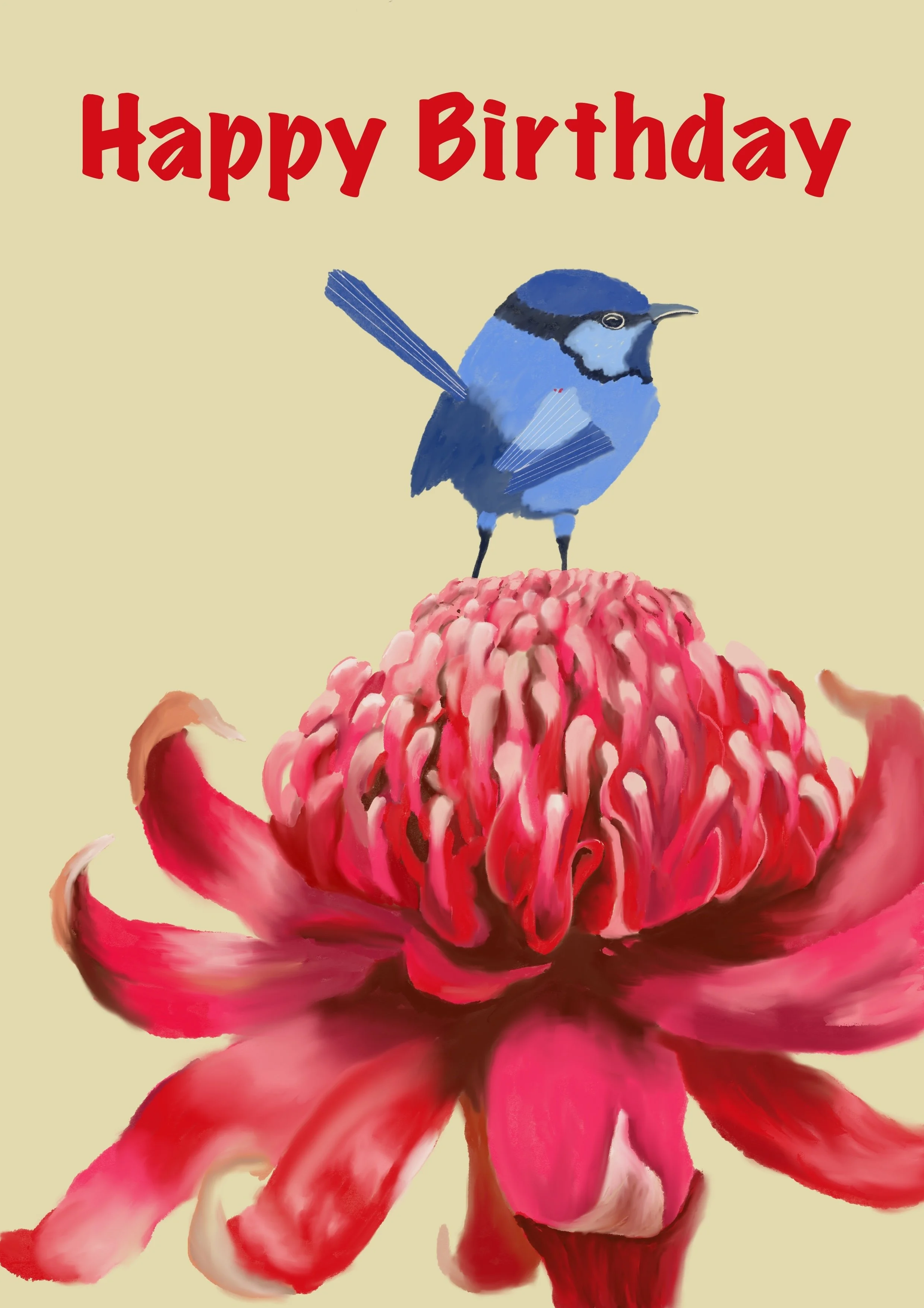 Yellow Waratah greeting card