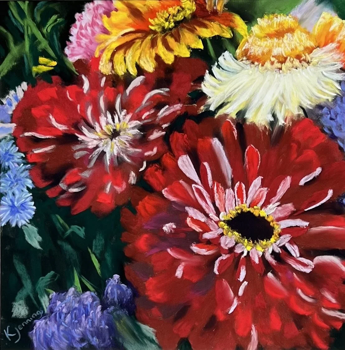 Summer Blooms - Pastel on paper