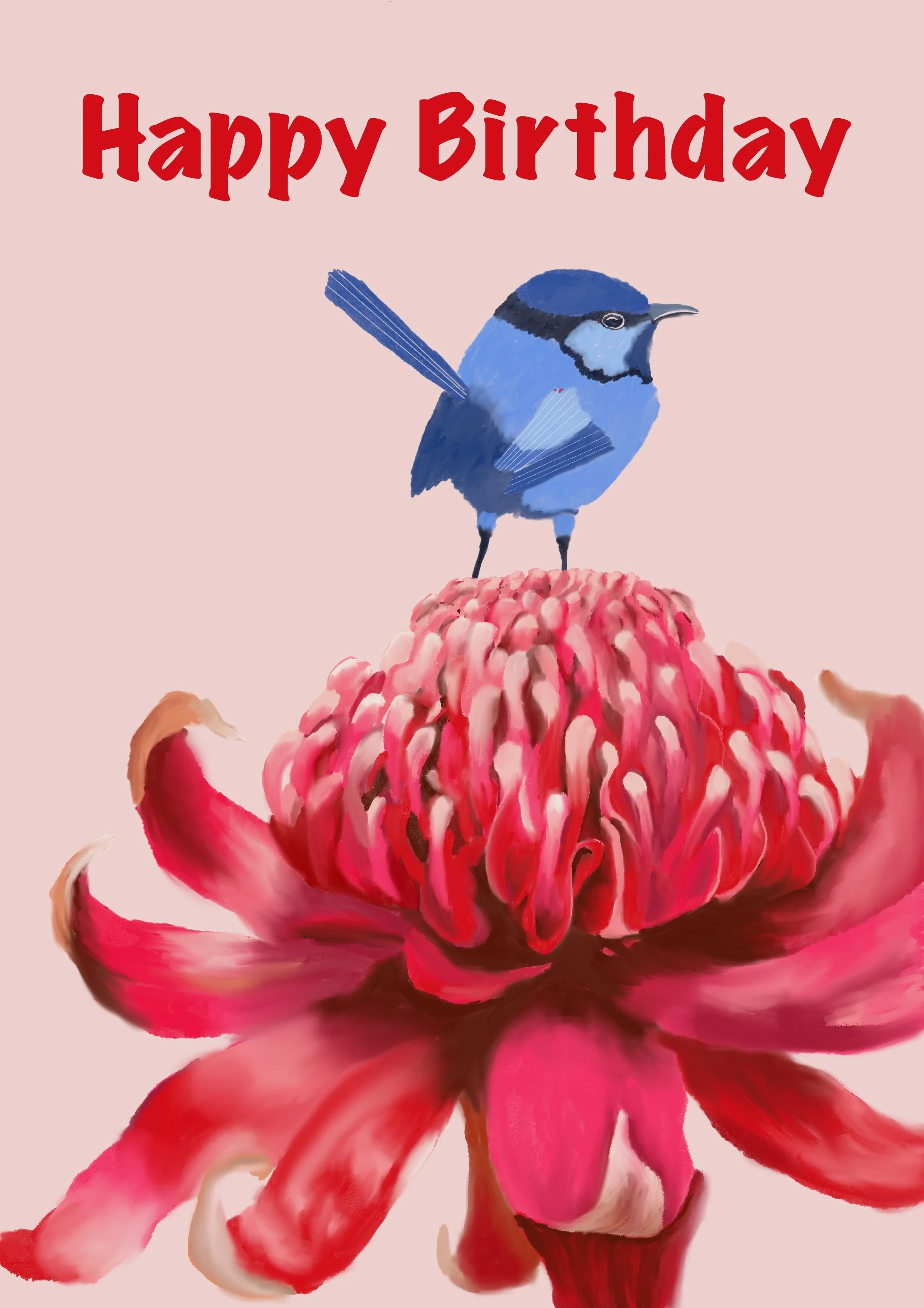 Pink Waratah greeting card