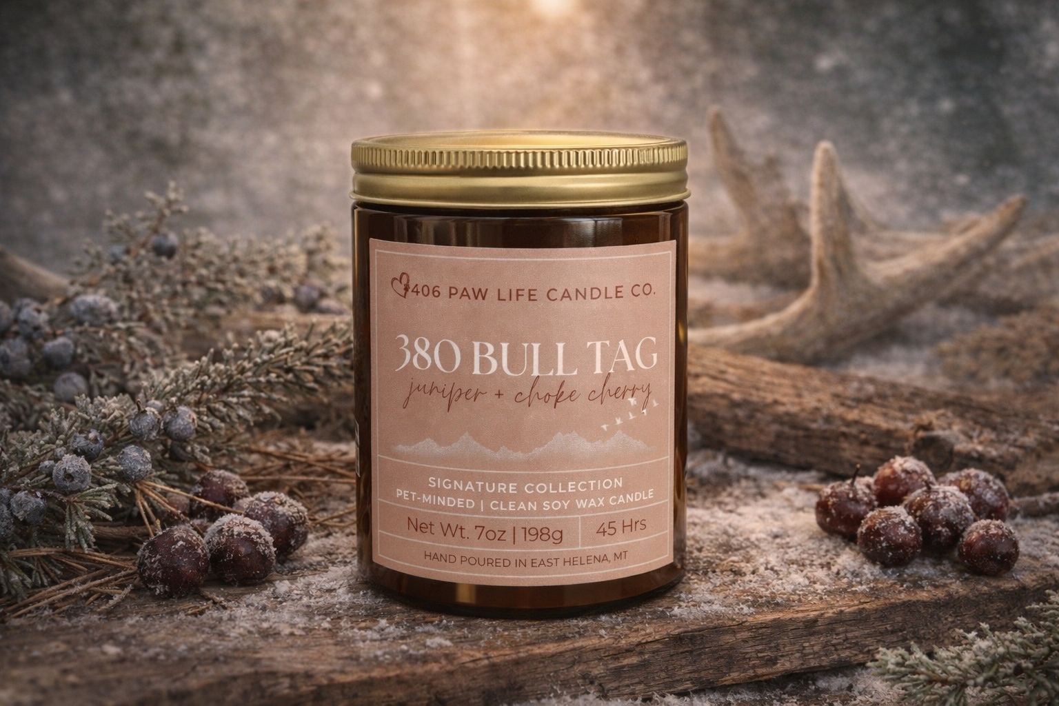 380 Bull Tag (juniper + choke cherry)  Signature