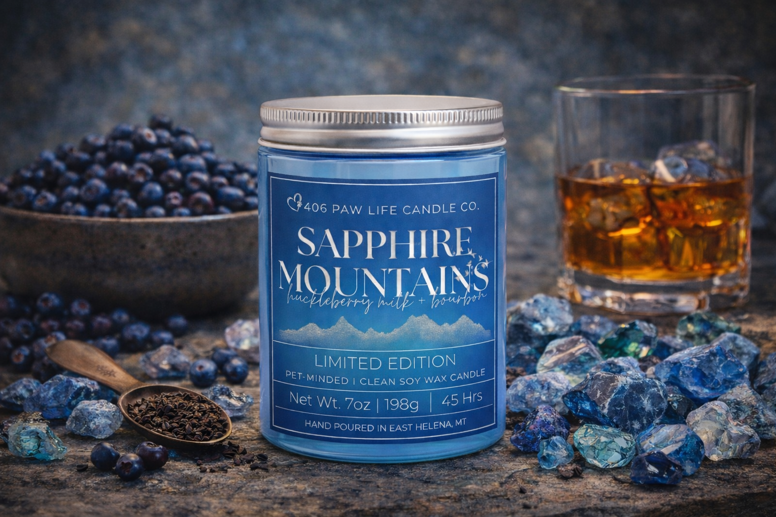 Sapphire Mountains (huckleberry milk + bourbon) 14oz. LIMITED EDITION