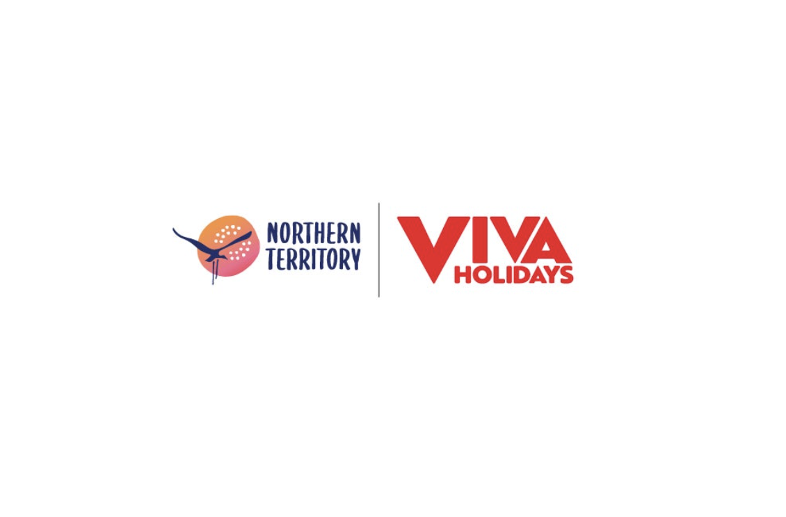 Logo featuring a stylized bird and the text 'Northern Territory' on the left, separated by a vertical line from the bold red text 'Viva Holidays' on the right.