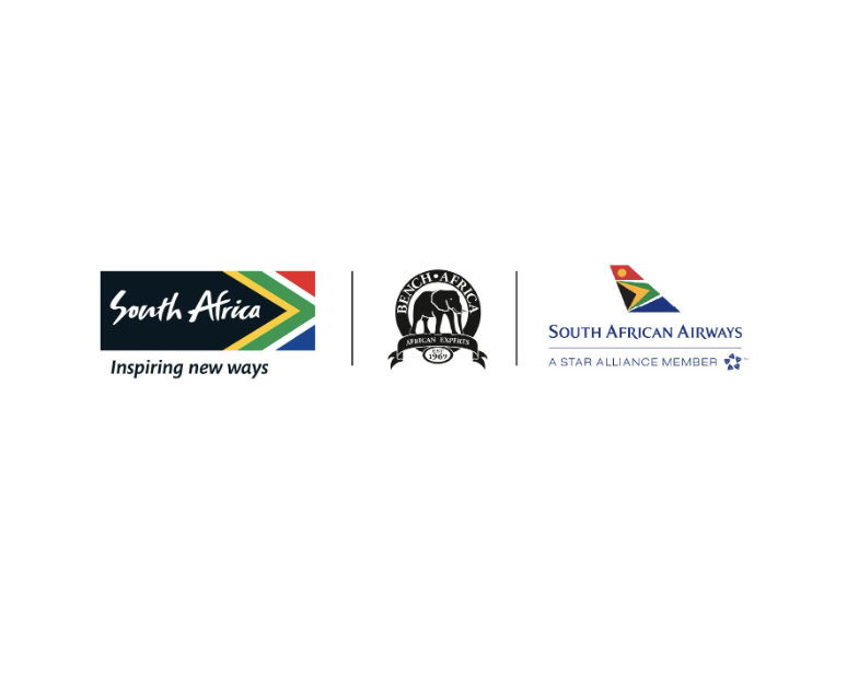 Logos of South African Airways, Benoni African Expats, and another South African Airways partner on a white background.