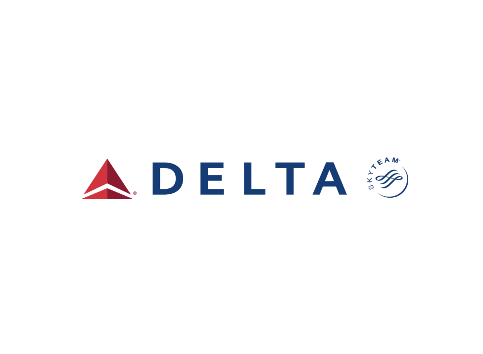 Delta and SkyTeam airline logos on a white background.