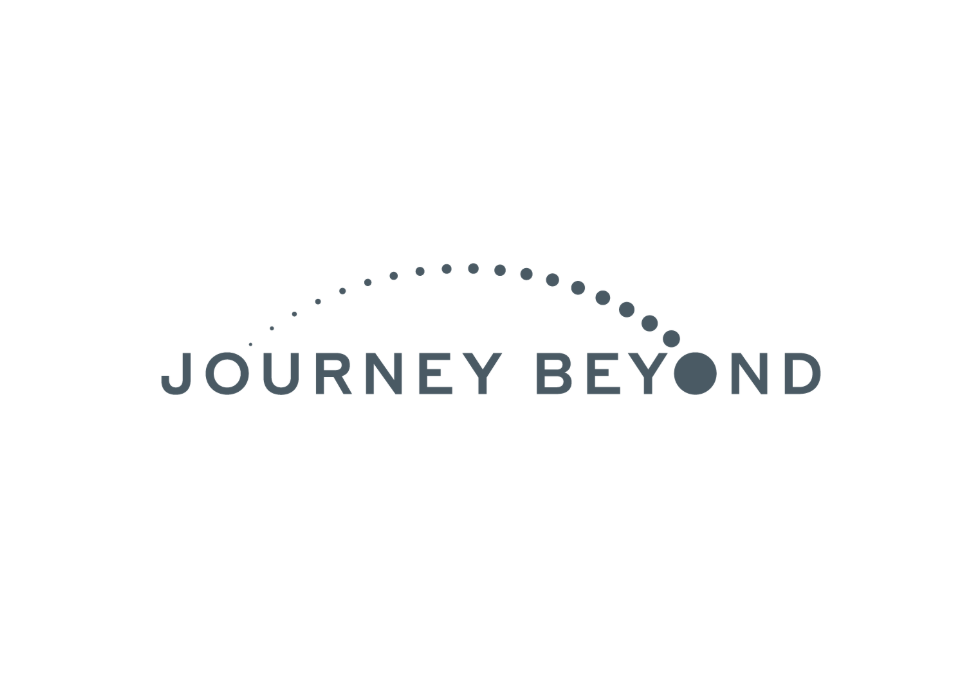 Logo with the words 'Journey Beyond' and a curved dotted line resembling a journey or progress indicator.