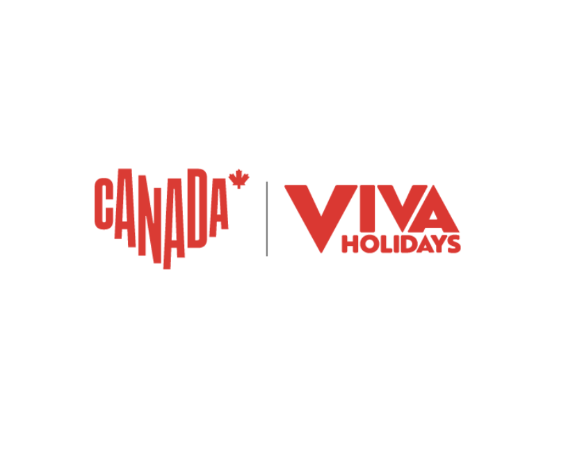 Canada Viva Holidays logo with red text and a small maple leaf, separated by a vertical line on a white background.