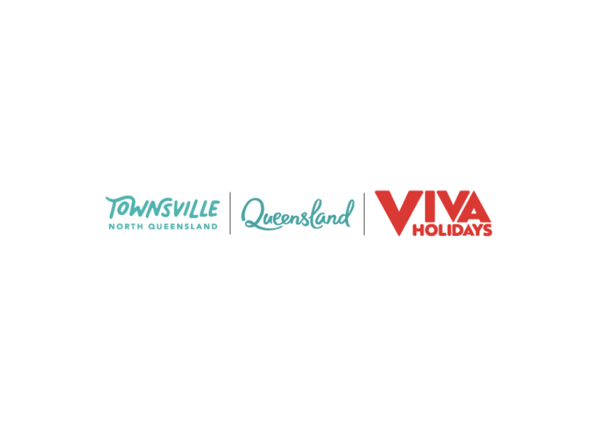 Logos for Townsville North Queensland, Queensland, and Viva Holidays.