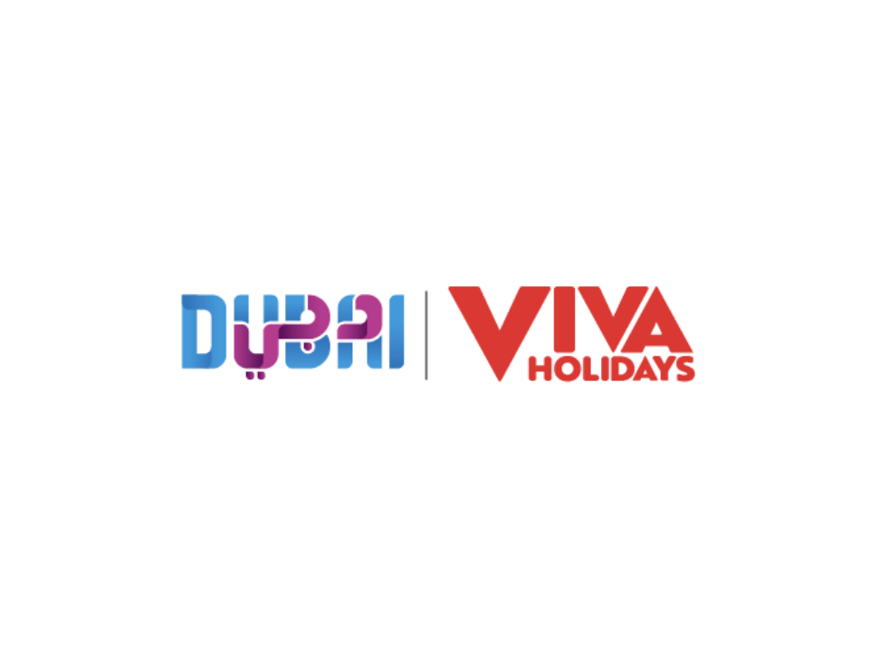 Logo with 'Dubai' in multicolor font and 'VIVA HOLIDAYS' in red font separated by a vertical line.