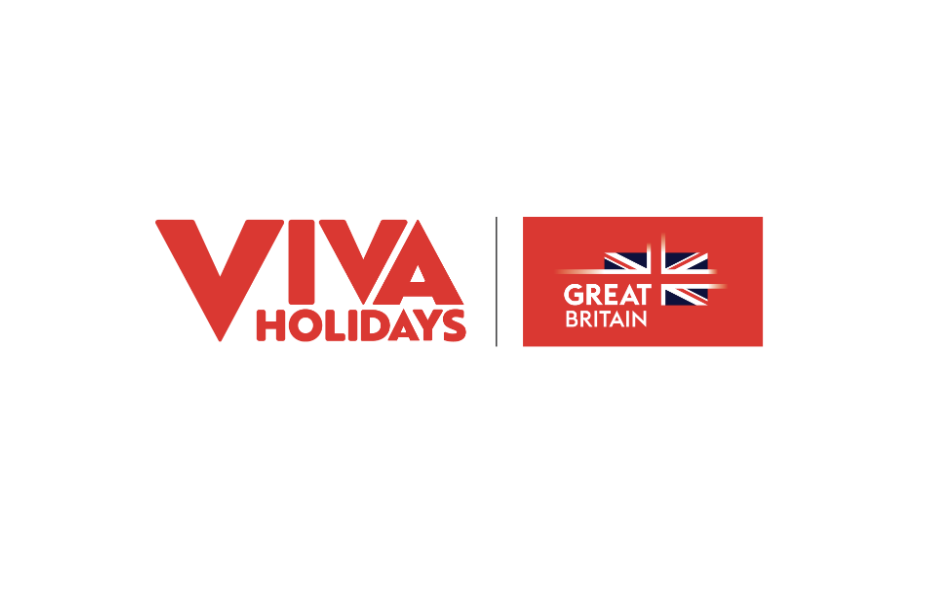 VIVA Holidays logo in red text, with a vertical line separating it from a red box containing a stylized Union Jack flag and the words 'Great Britain'.