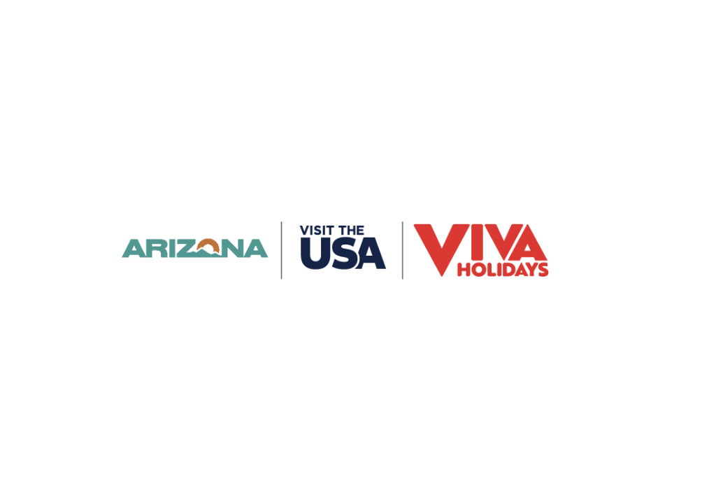 Arizona tourism logo, Visit the USA logo, Viva Holidays logo