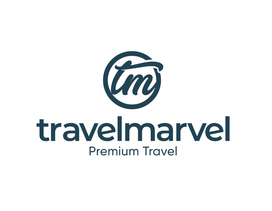 Travel Marvel logo featuring a stylized 'tm' inside a circle, with the words 'travel marvel' and 'Premium Travel' below.